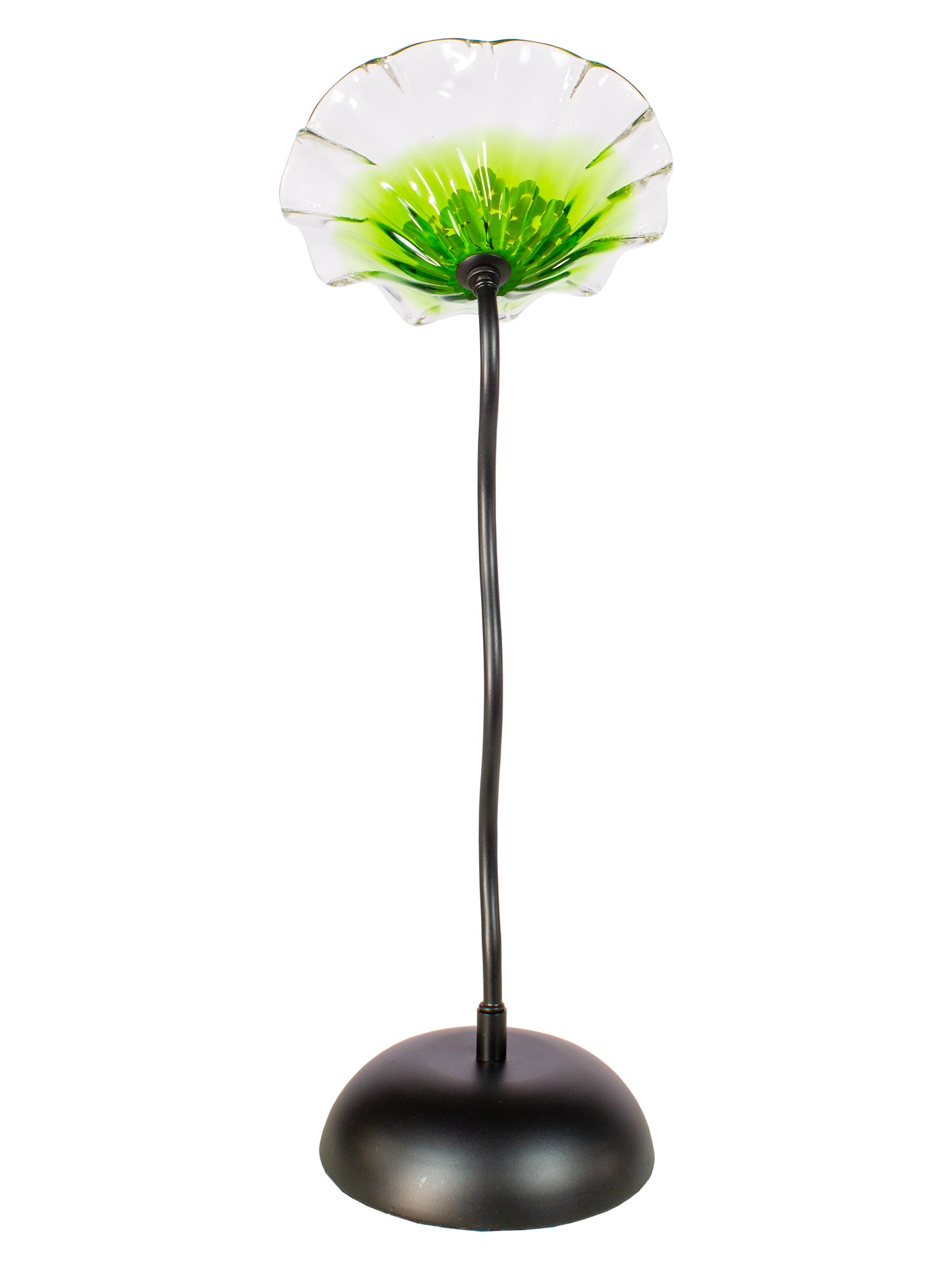 Fiore Bloom 9 Inch Green Hand Blown Art Glass Sculpture