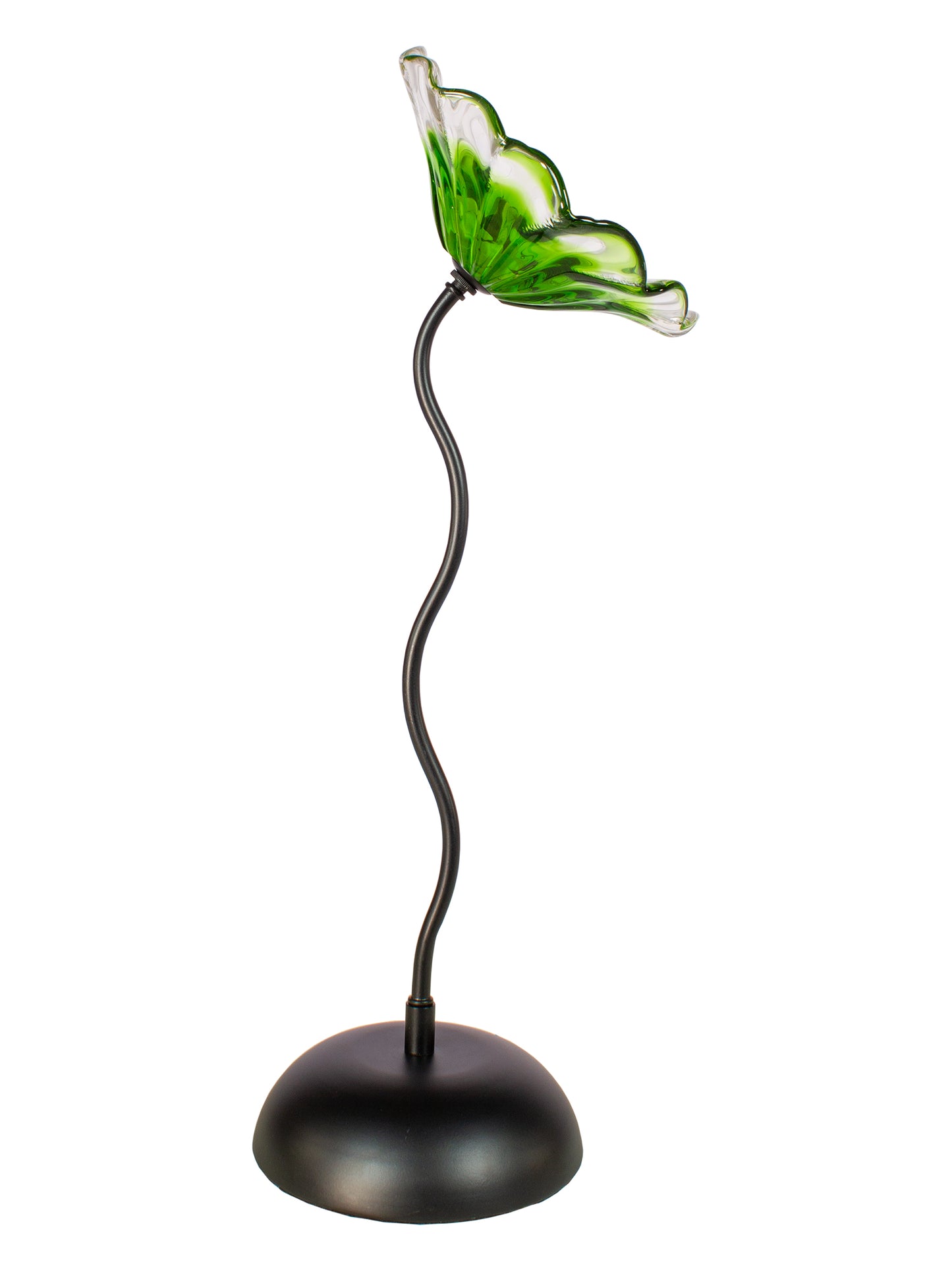 Fiore Bloom 9 Inch Green Hand Blown Art Glass Sculpture
