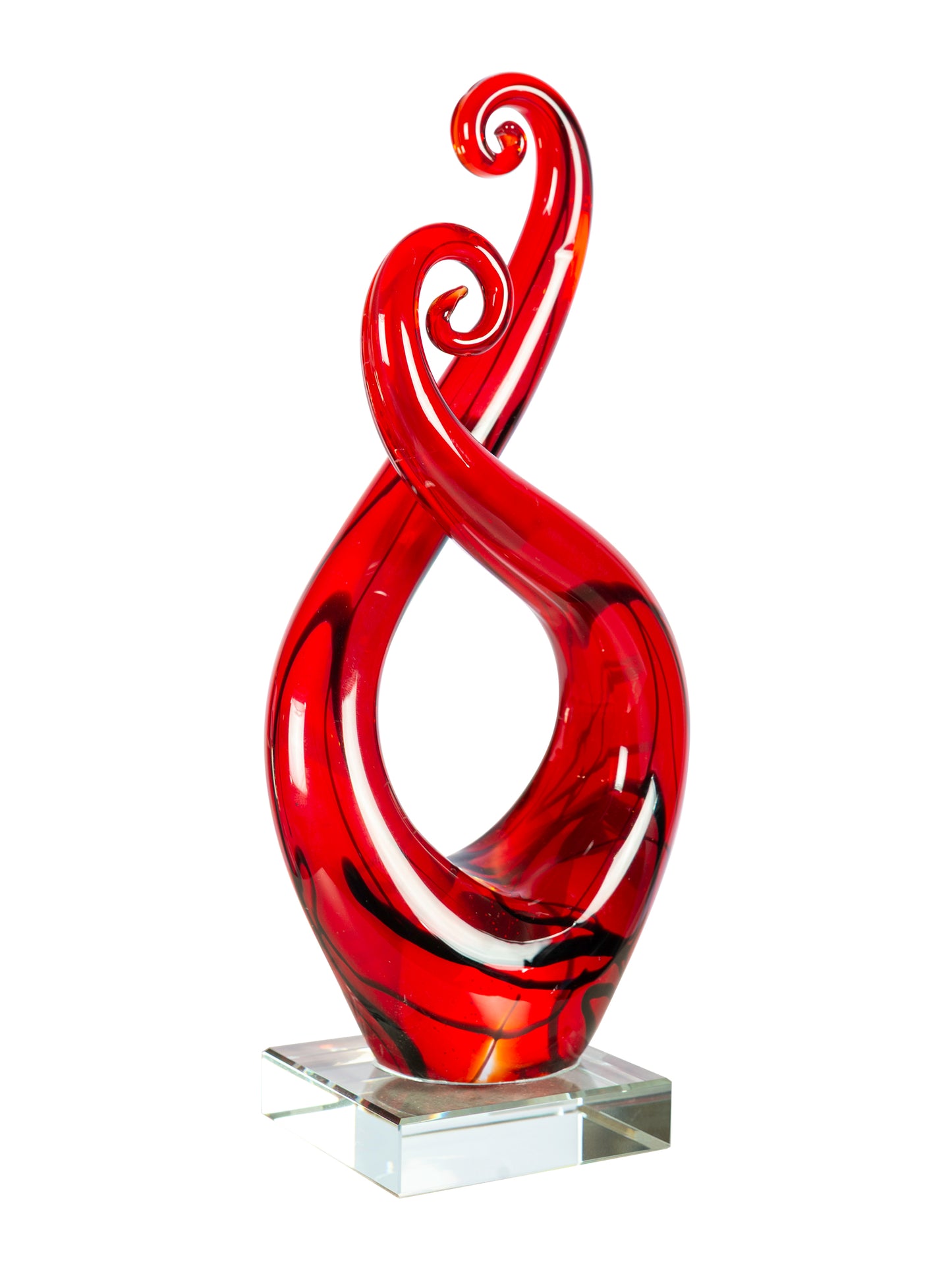 Crimson Infinity Handcrafted Art Glass Sculpture