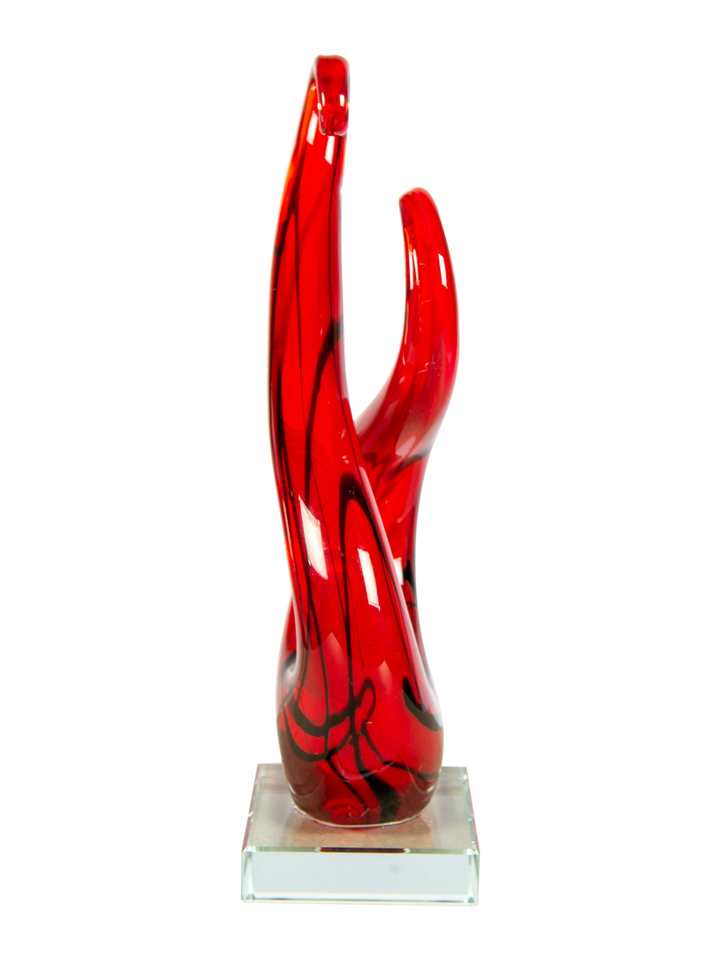 Crimson Infinity Handcrafted Art Glass Sculpture