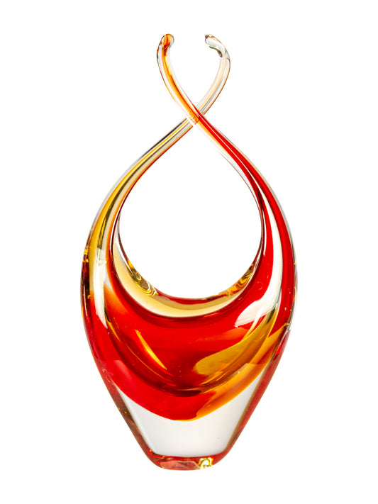 Sunset Embrace Handcrafted Art Glass Sculpture