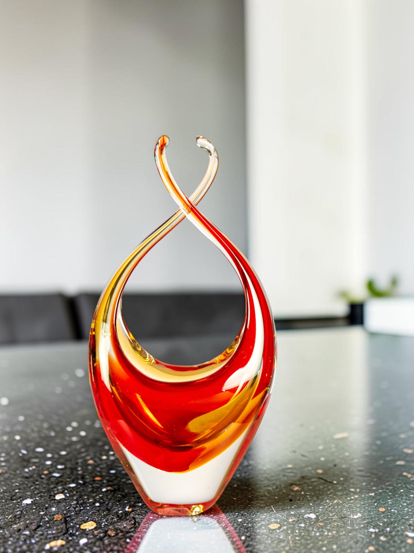 Sunset Embrace Handcrafted Art Glass Sculpture