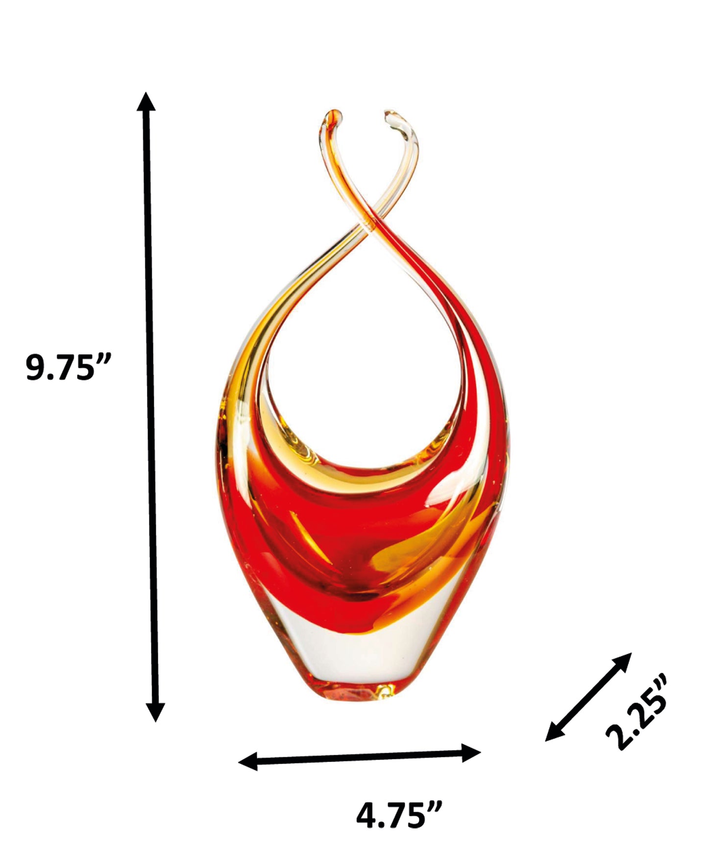 Sunset Embrace Handcrafted Art Glass Sculpture