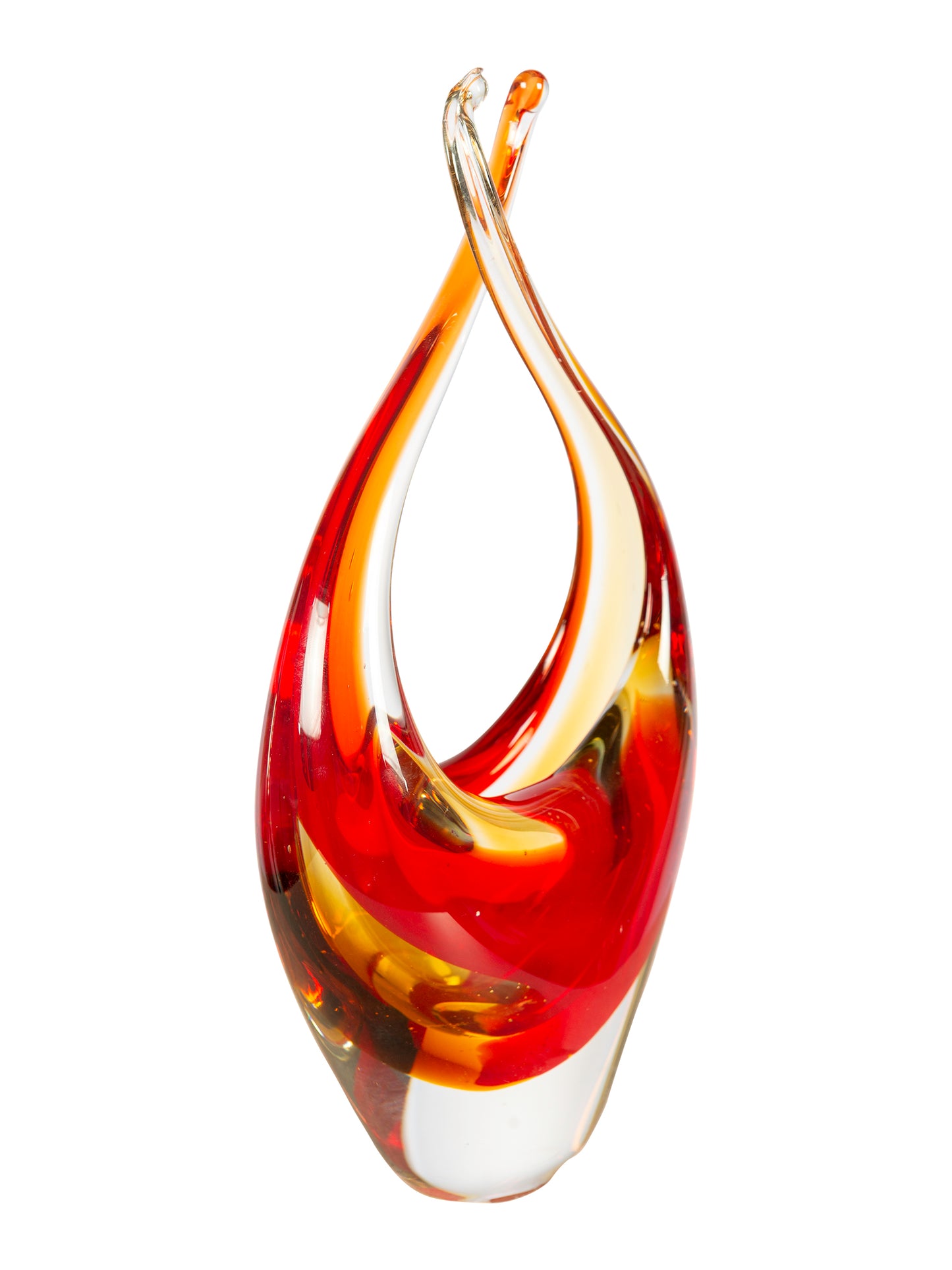 Sunset Embrace Handcrafted Art Glass Sculpture