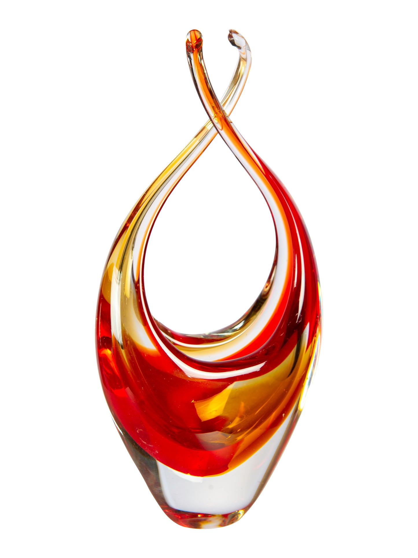 Sunset Embrace Handcrafted Art Glass Sculpture