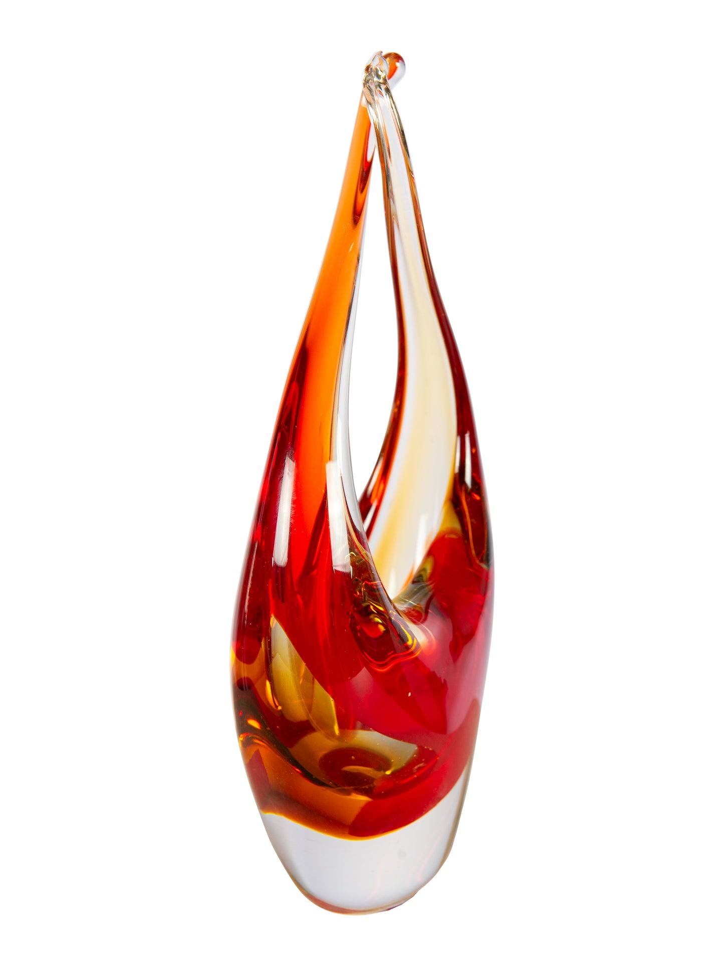 Sunset Embrace Handcrafted Art Glass Sculpture