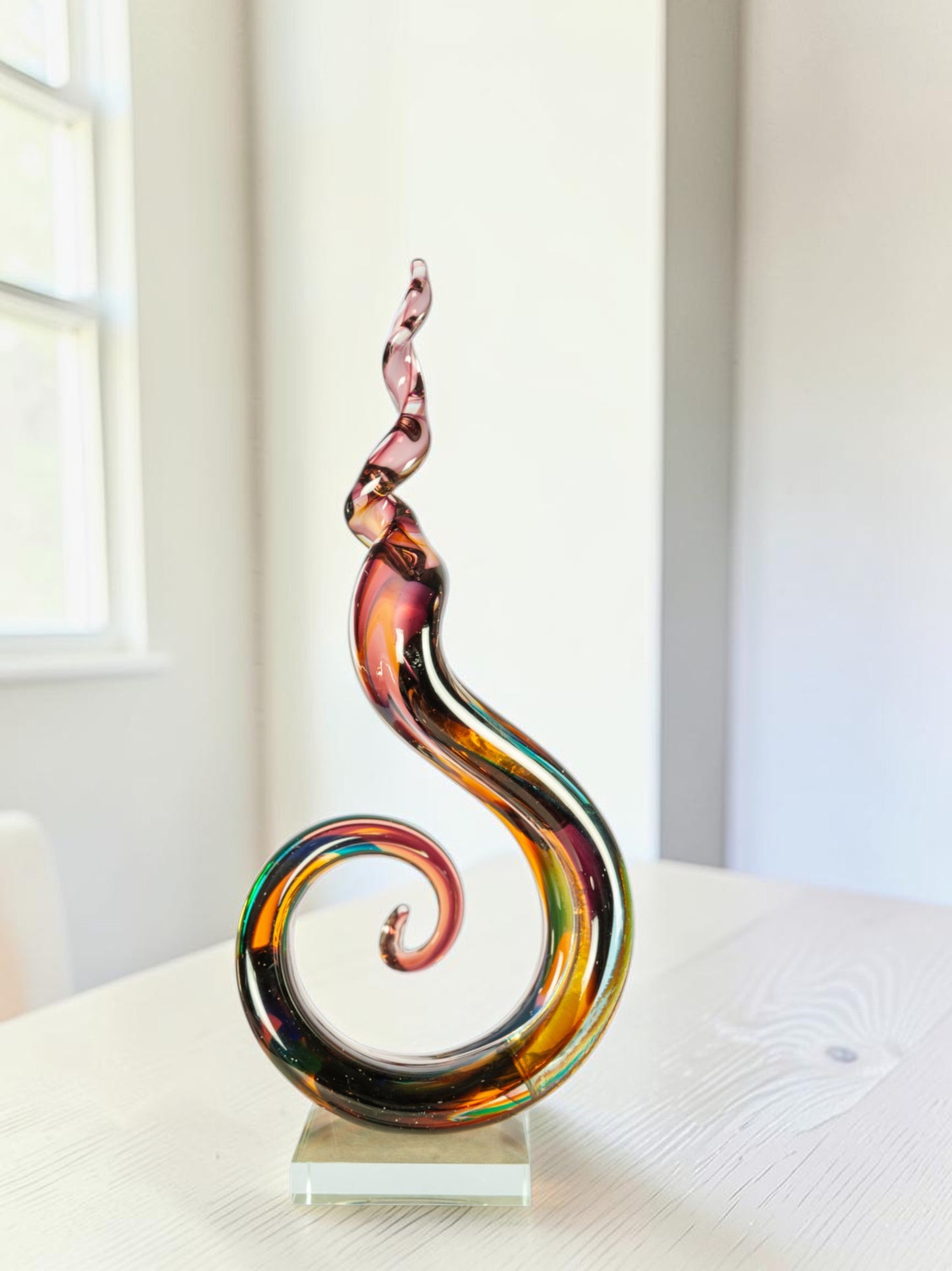 Twilight Twist Handcrafted Art Glass Sculpture