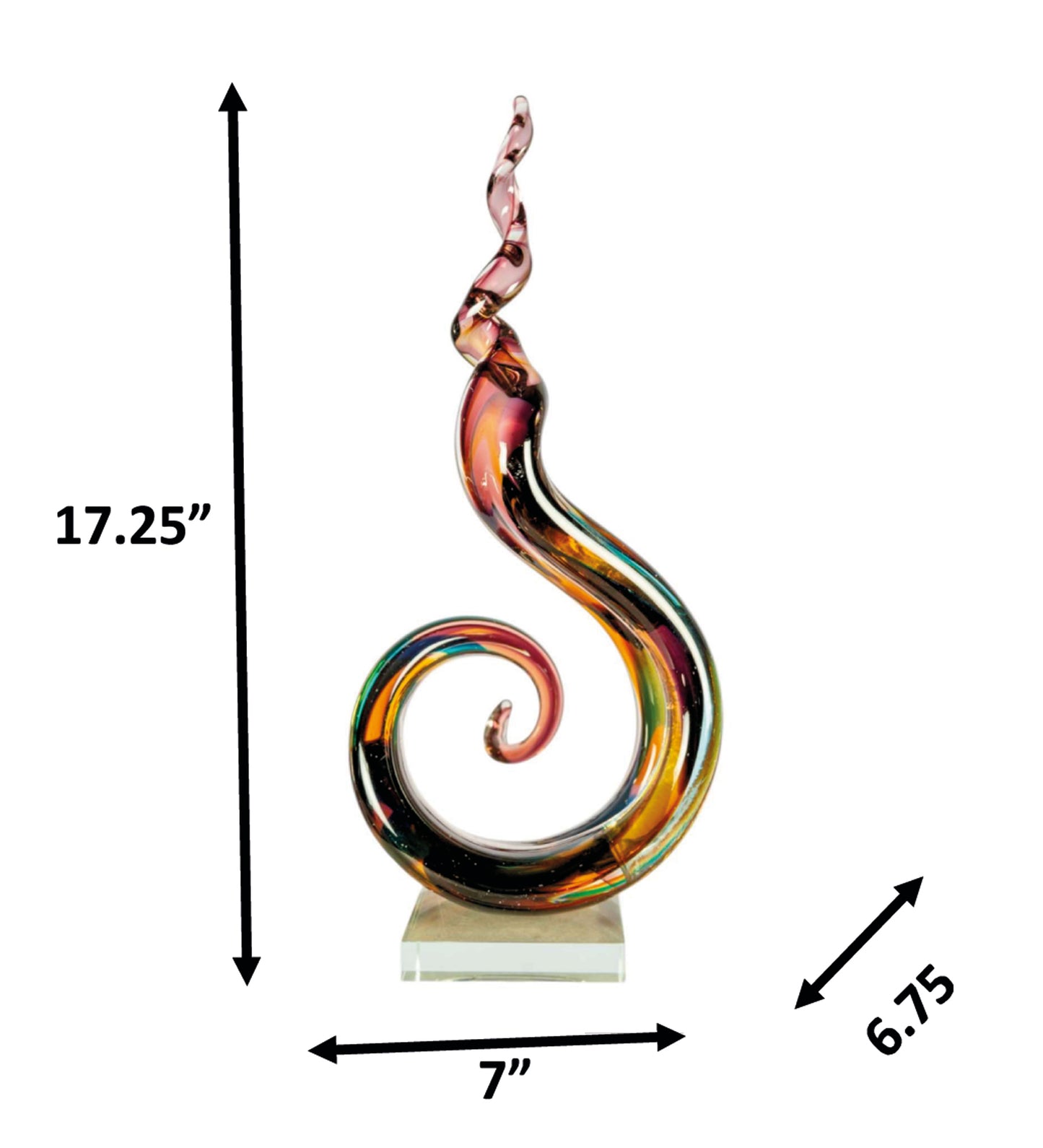 Twilight Twist Handcrafted Art Glass Sculpture