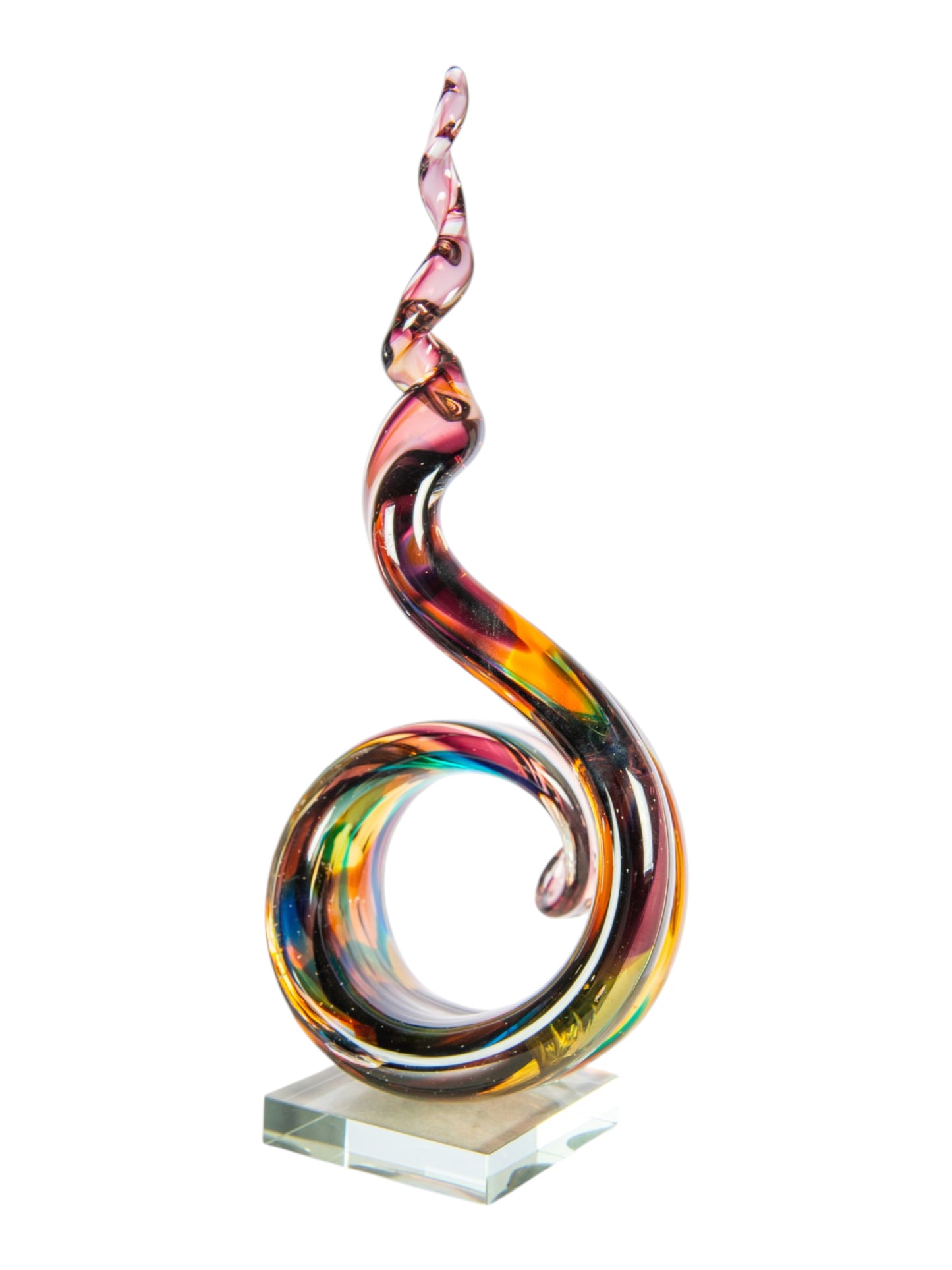 Twilight Twist Handcrafted Art Glass Sculpture