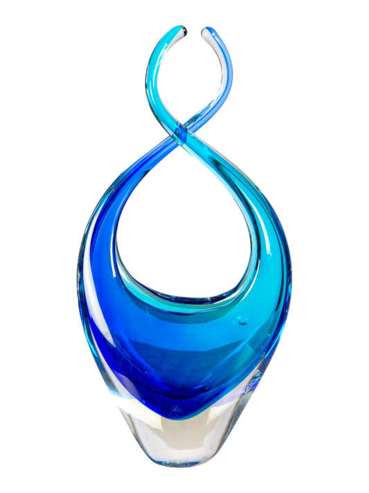 Azure Embrace Handcrafted Art Glass Sculpture