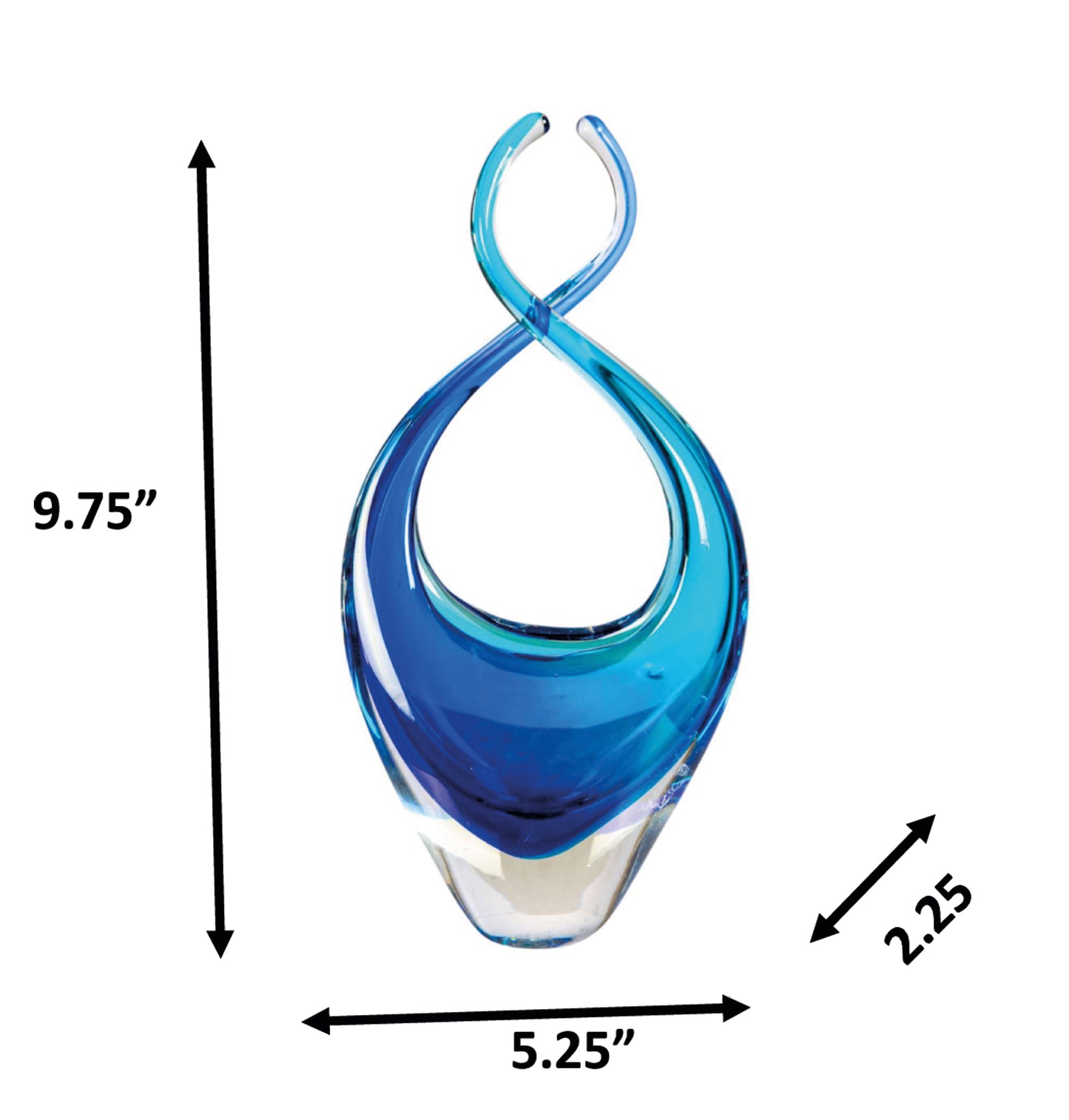 Azure Embrace Handcrafted Art Glass Sculpture