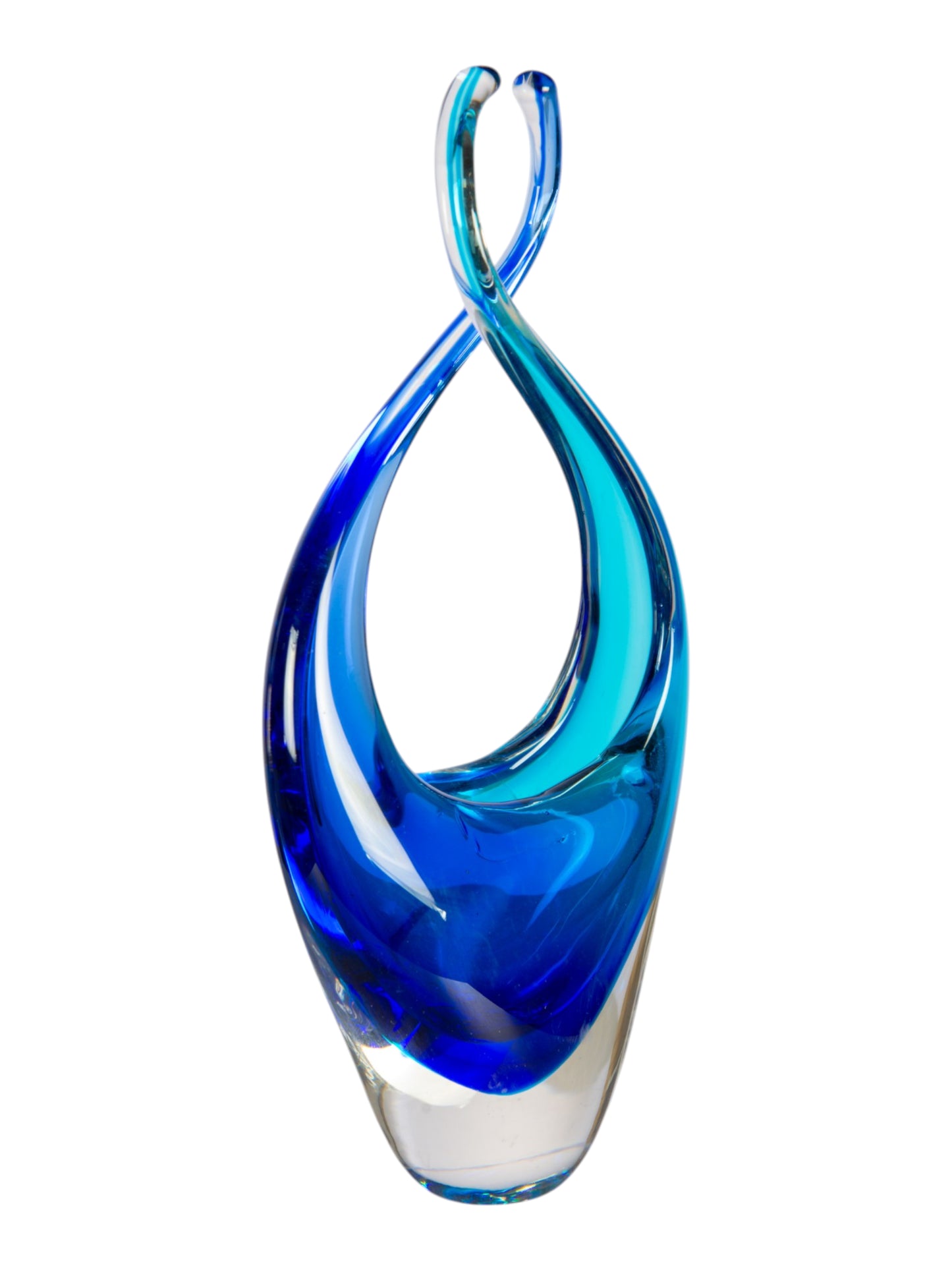 Azure Embrace Handcrafted Art Glass Sculpture