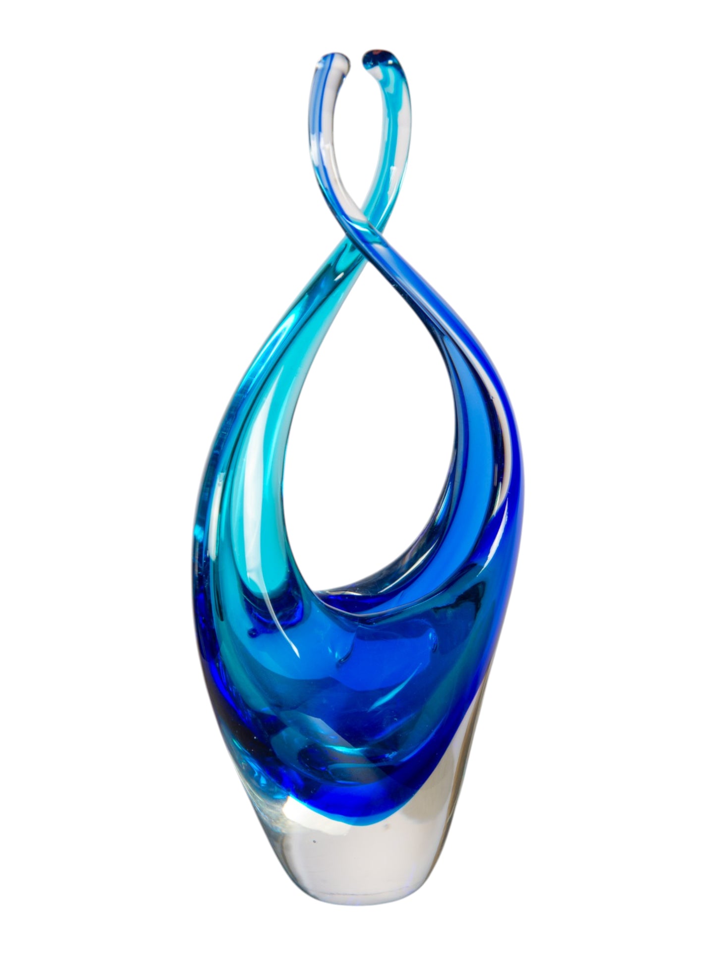 Azure Embrace Handcrafted Art Glass Sculpture