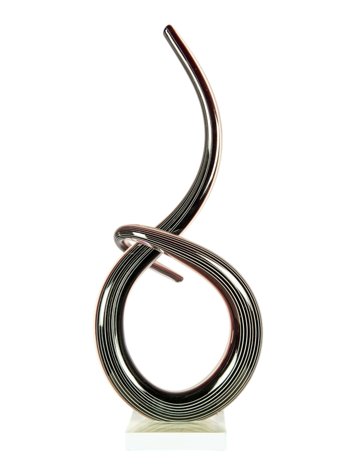 Midnight Spiral Handcrafted Art Glass Sculpture