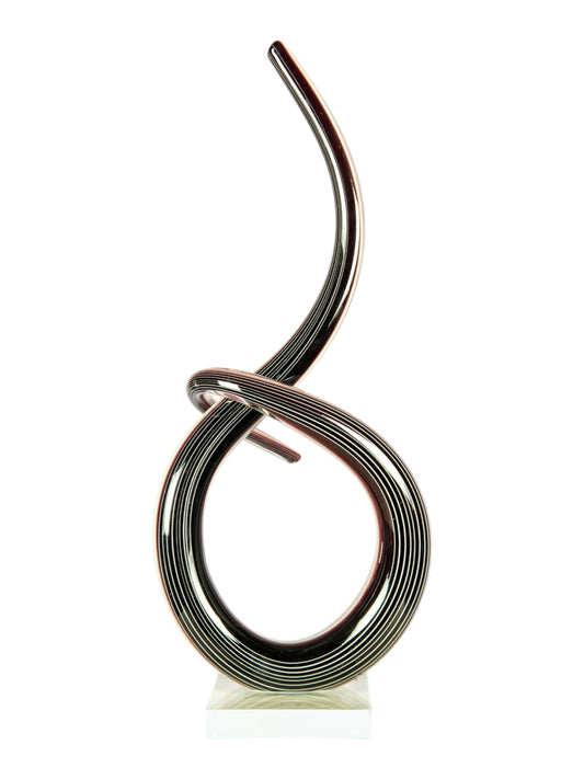 Midnight Spiral Handcrafted Art Glass Sculpture