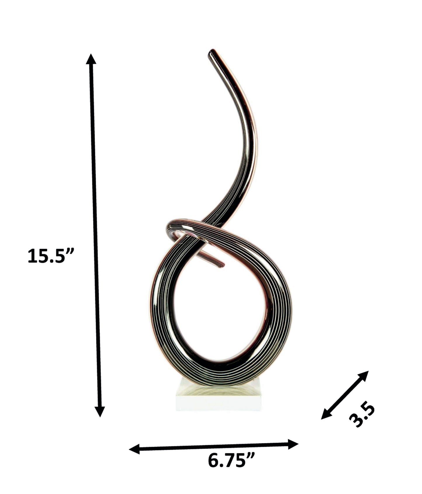 Midnight Spiral Handcrafted Art Glass Sculpture