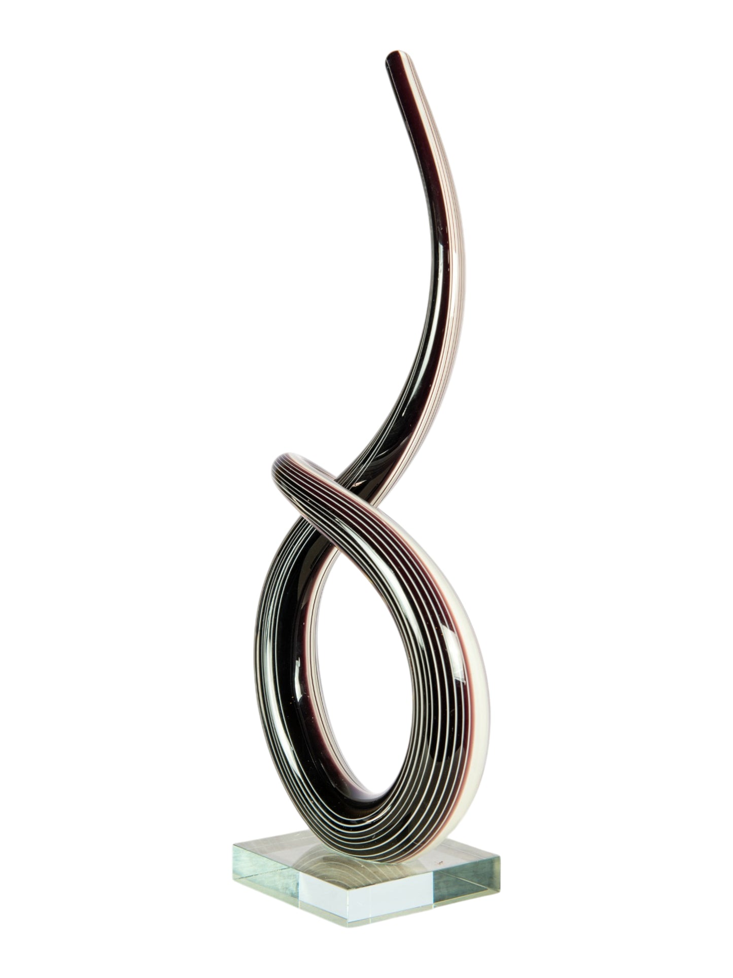 Midnight Spiral Handcrafted Art Glass Sculpture
