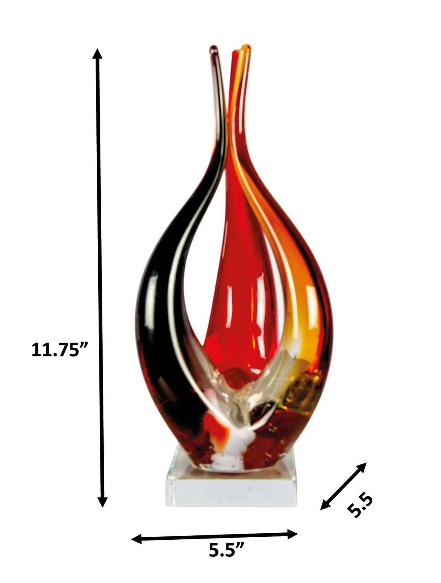 Phoenix Flame Handcrafted Art Glass Sculpture