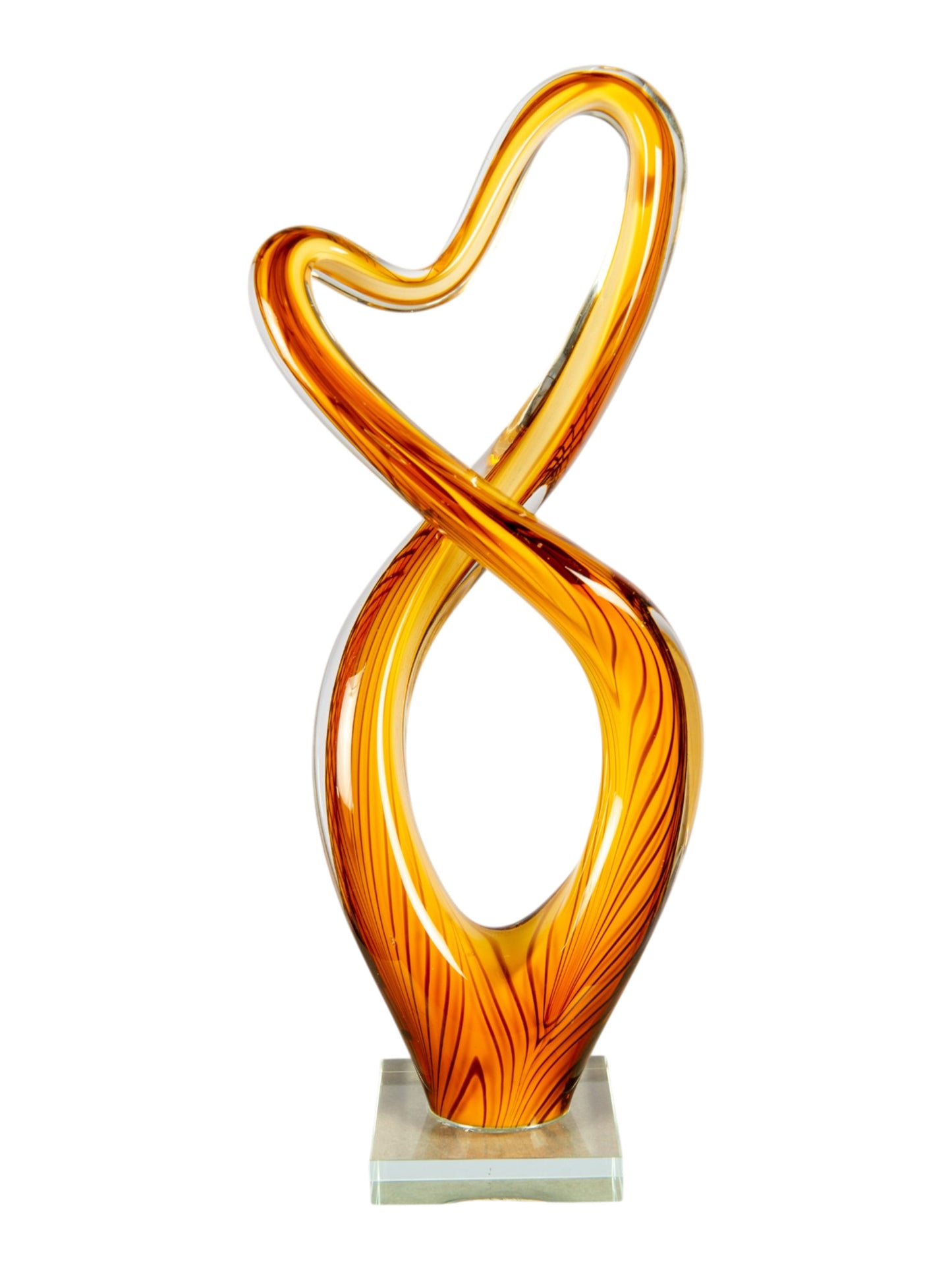 Golden Infinity Handcrafted Art Glass Sculpture