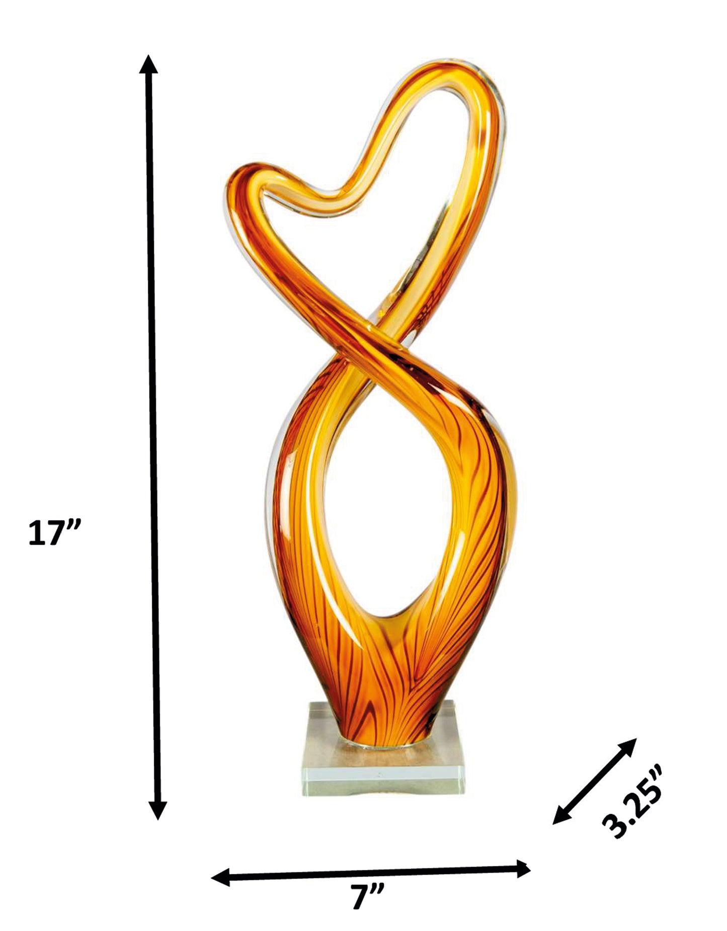 Golden Infinity Handcrafted Art Glass Sculpture