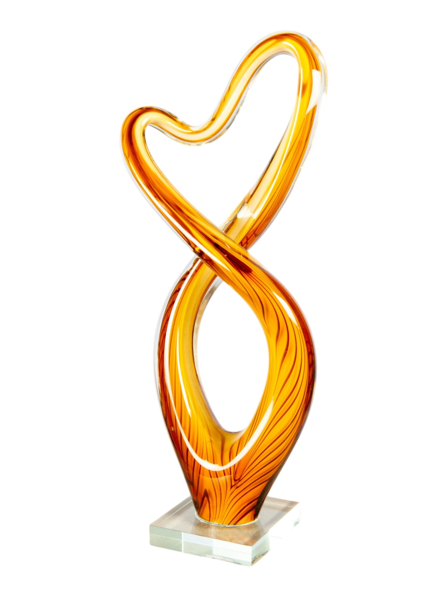 Golden Infinity Handcrafted Art Glass Sculpture