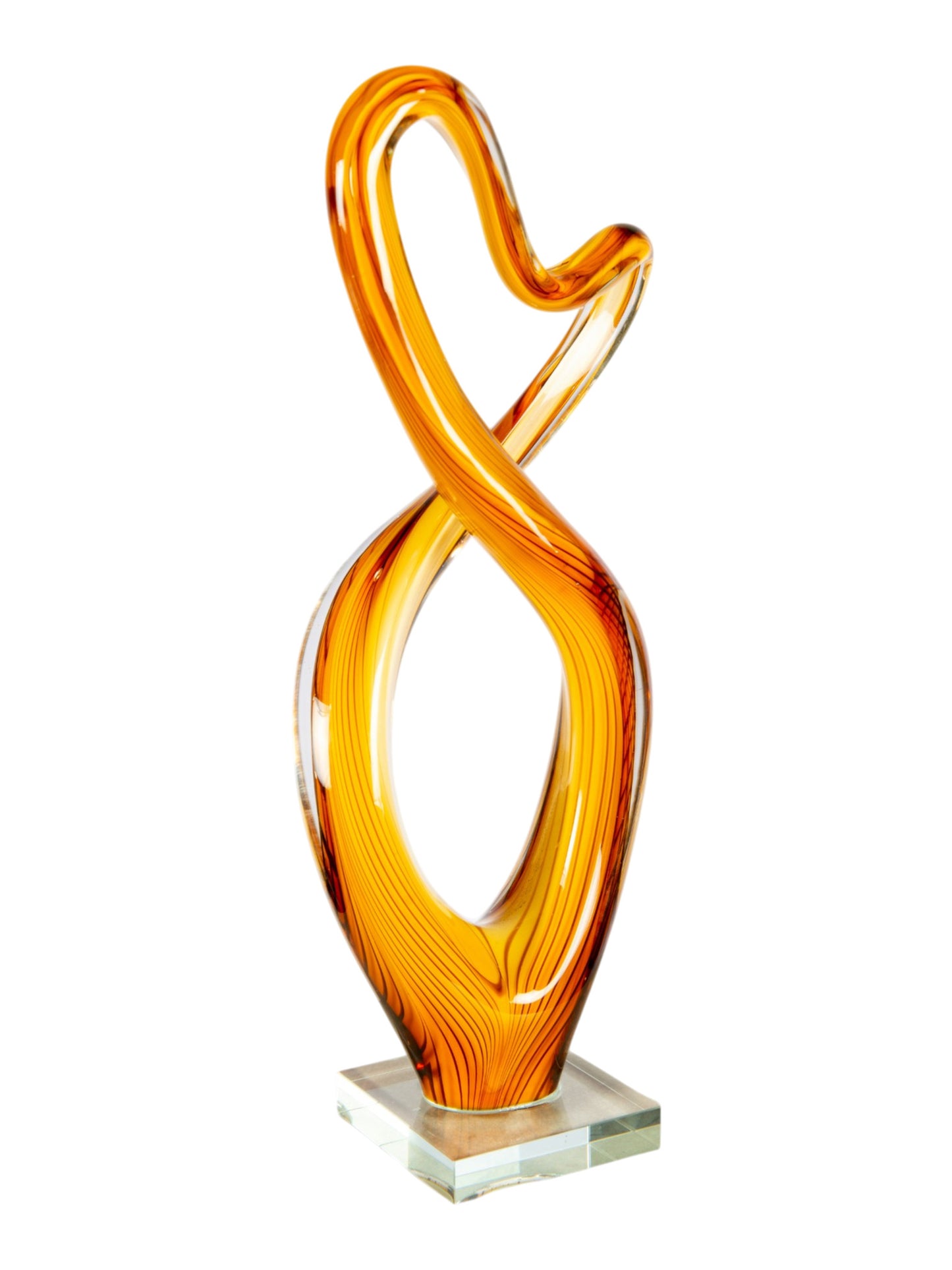 Golden Infinity Handcrafted Art Glass Sculpture