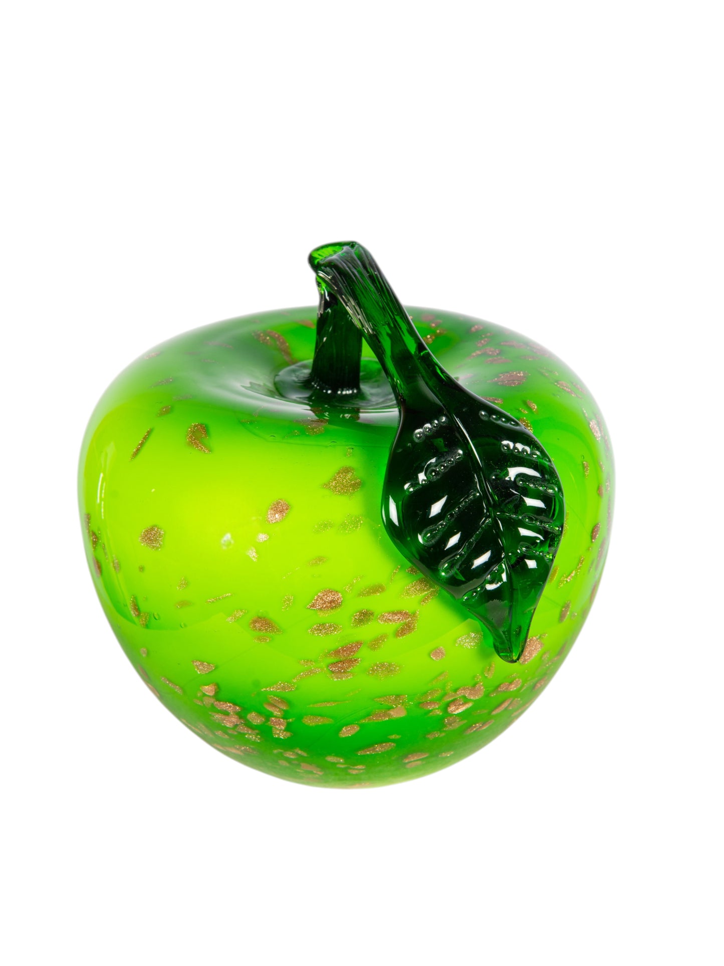Emerald Orchard Apple Handcrafted Art Glass Apple Sculpture