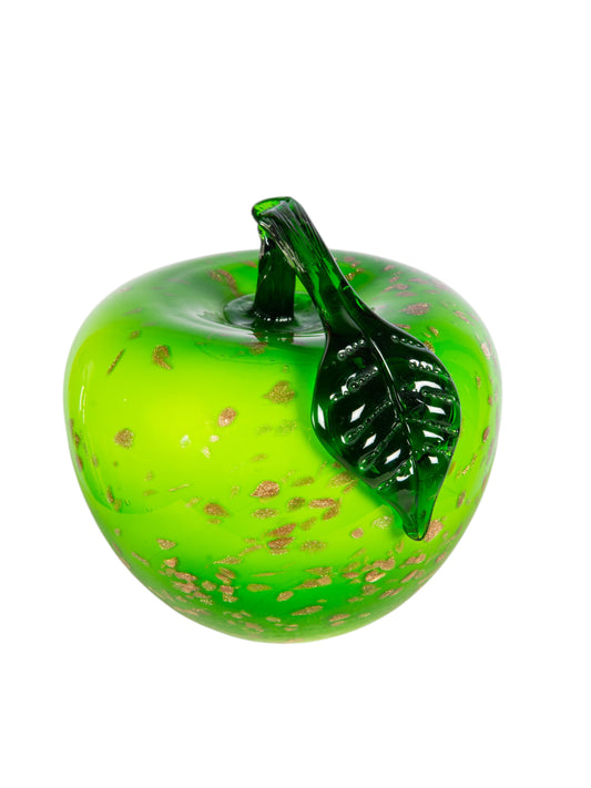 Emerald Orchard Apple Handcrafted Art Glass Apple Sculpture