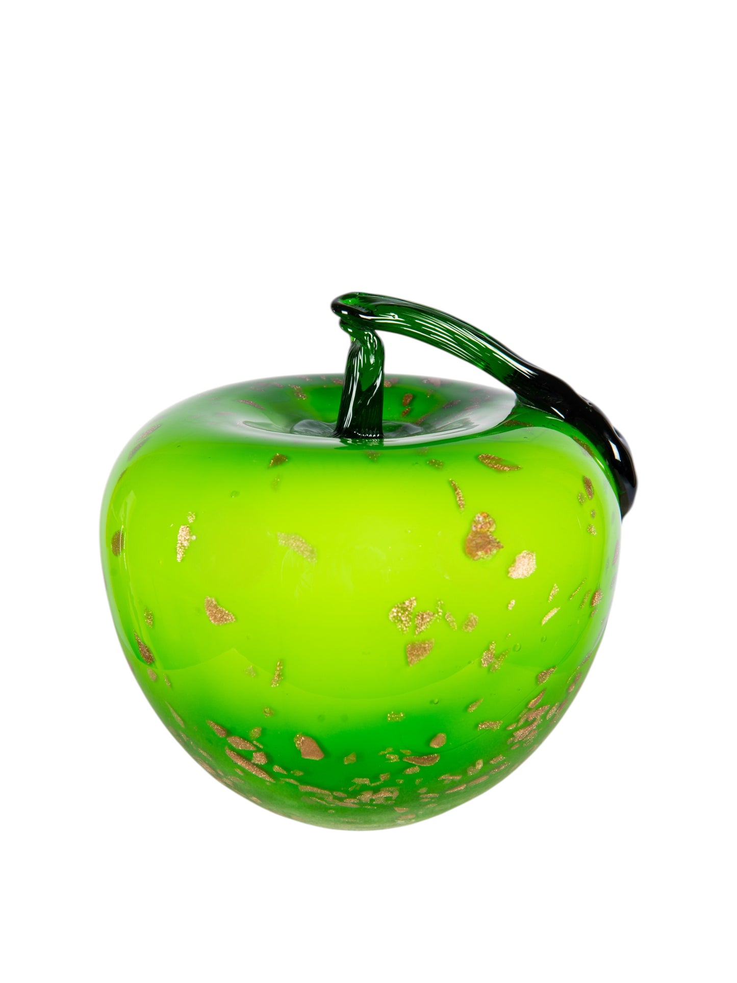 Emerald Orchard Apple Handcrafted Art Glass Apple Sculpture