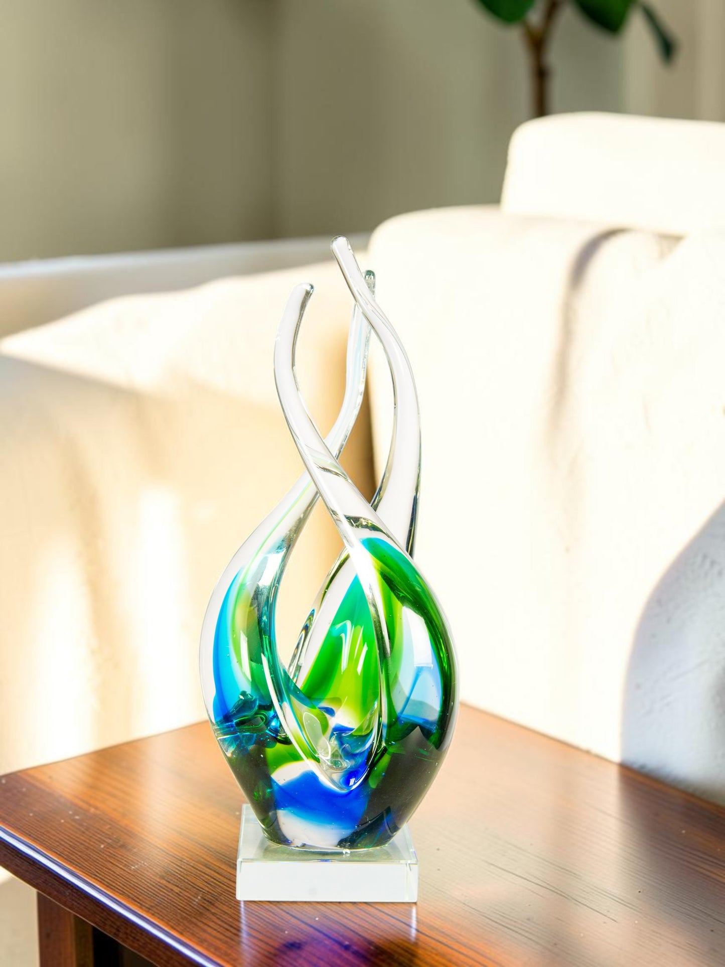 Coastal Harmony Handcrafted Art Glass Sculpture