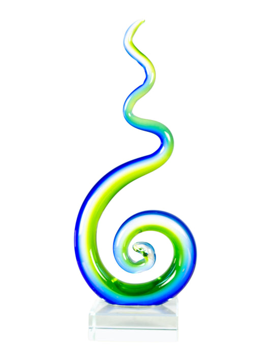 Coastal Whirl Handcrafted Art Glass Sculpture