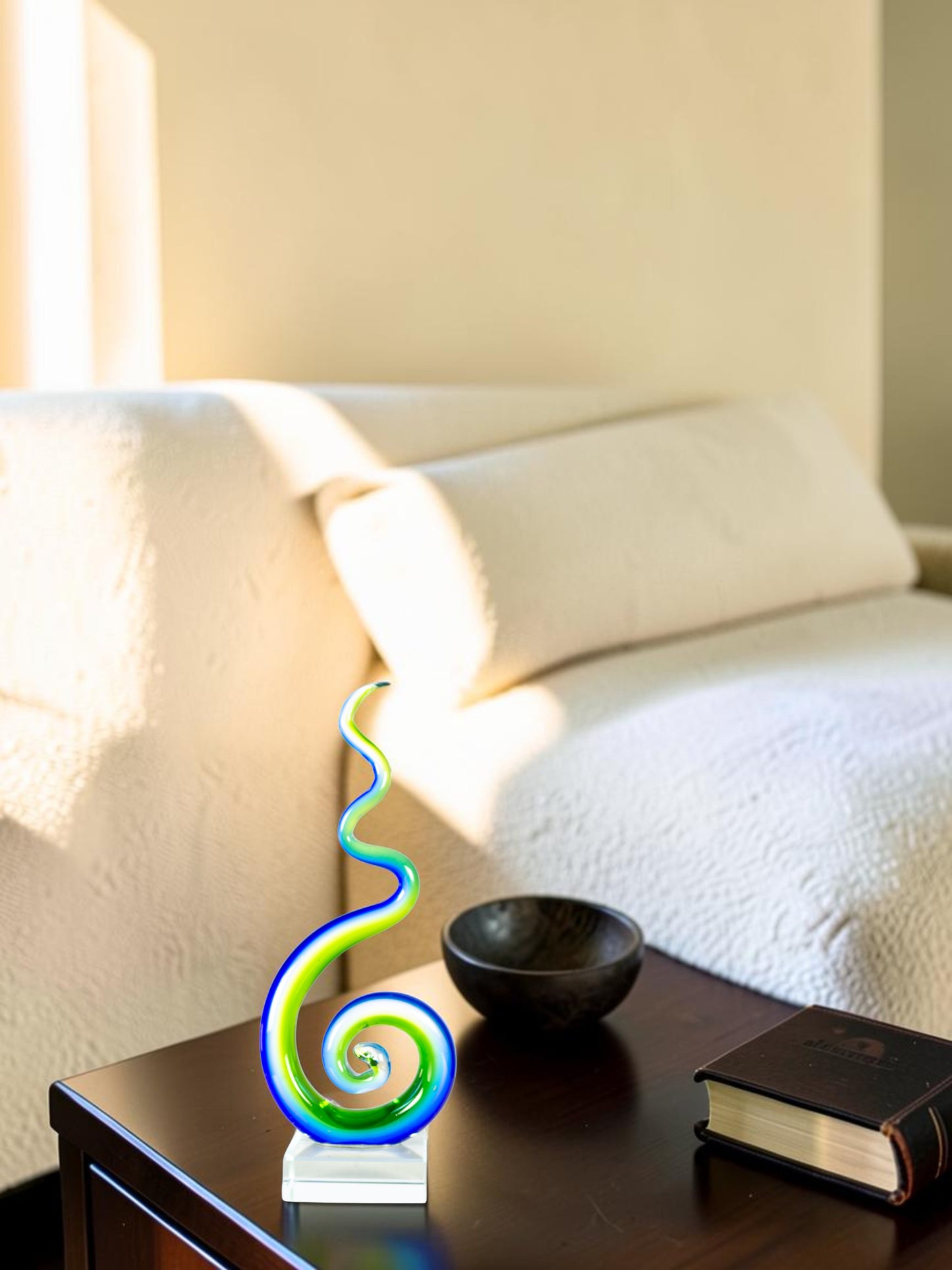 Coastal Whirl Handcrafted Art Glass Sculpture