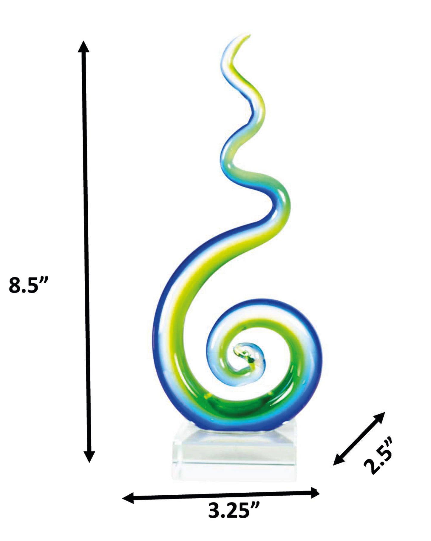 Coastal Whirl Handcrafted Art Glass Sculpture