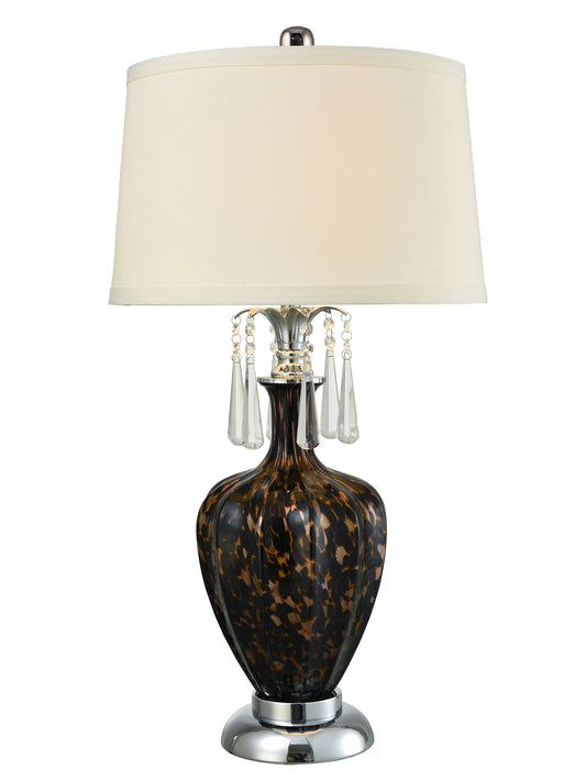 Wilking Hand Blown Art Glass and Crystal Table Lamp