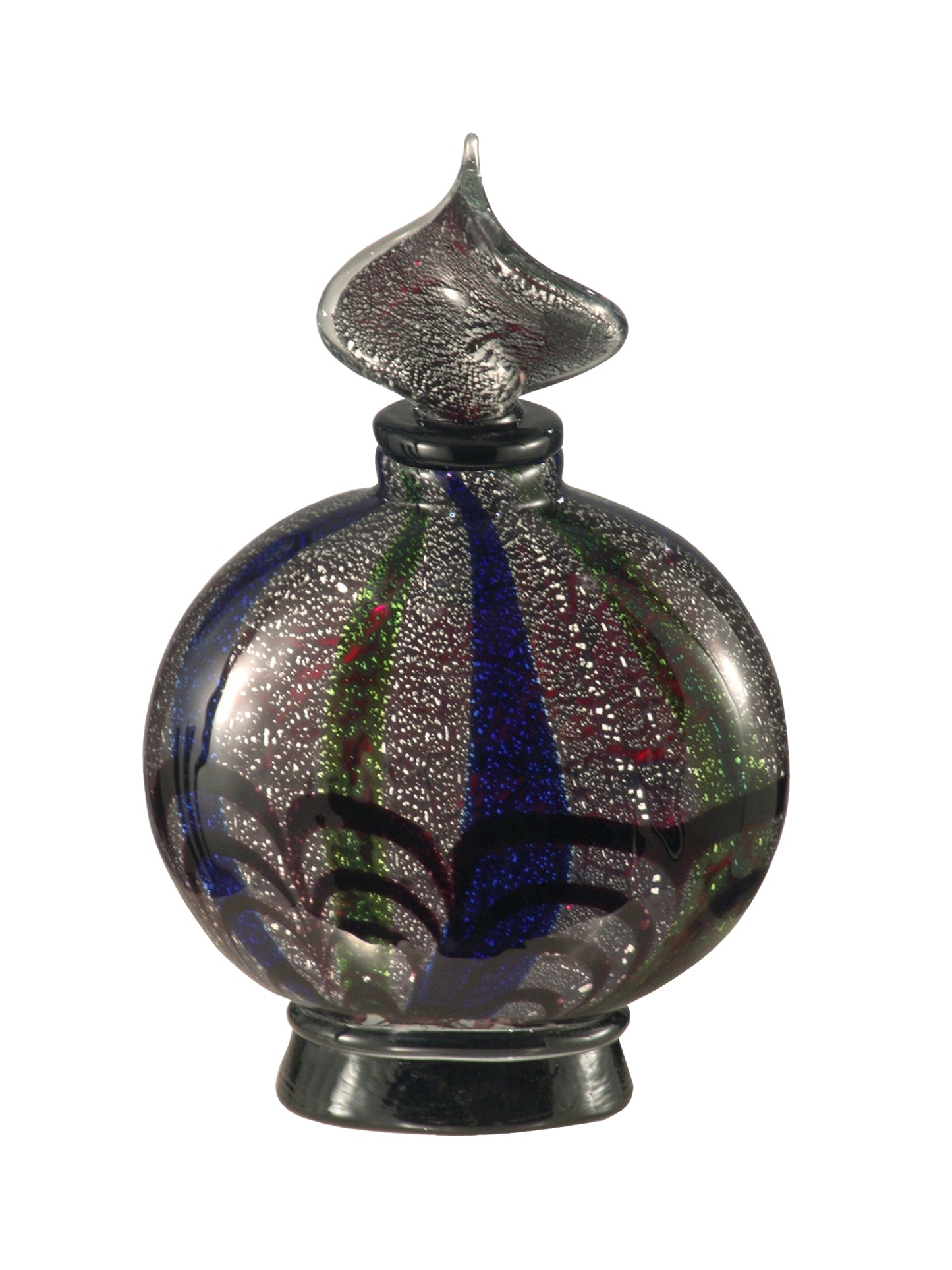 Black Widow Handcrafted Art Glass Perfume Bottle