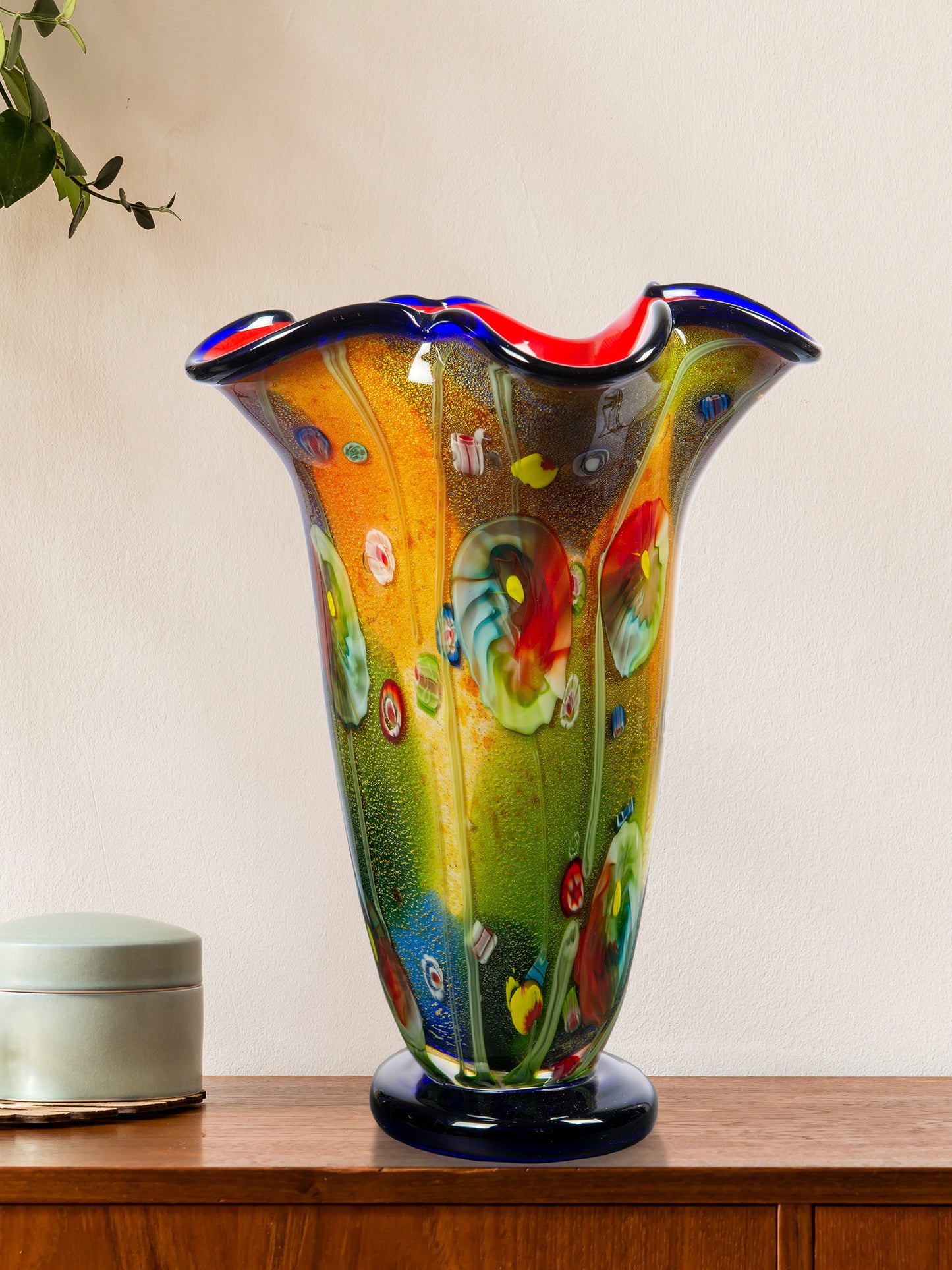 Coast Sand Hand Blown Art Glass Vase