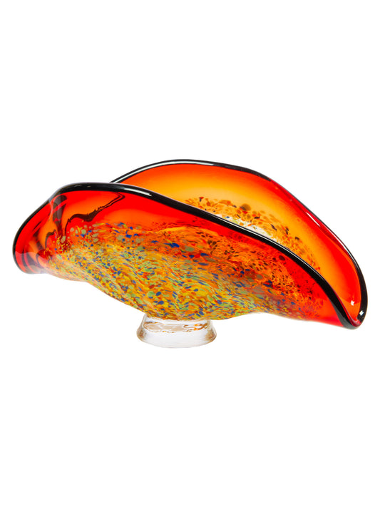 Indiana Shell Handcrafted Art Glass Vase