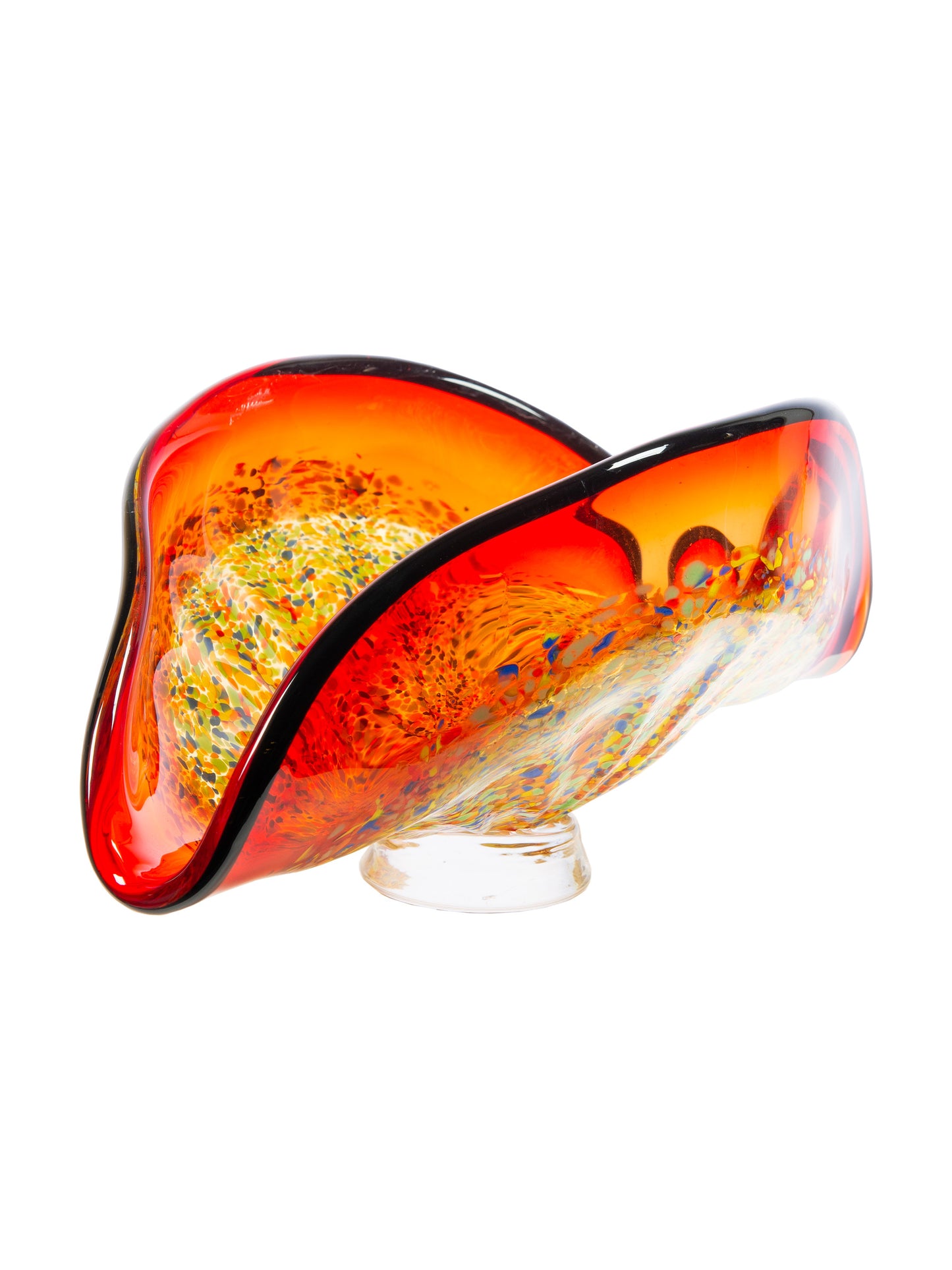Indiana Shell Handcrafted Art Glass Vase