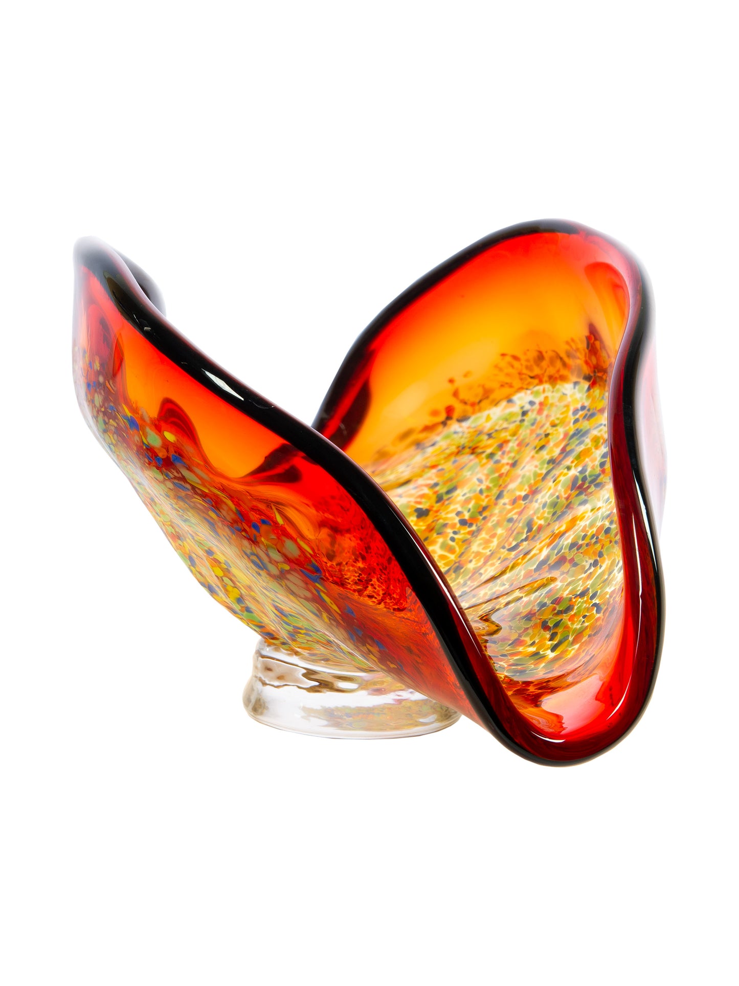 Indiana Shell Handcrafted Art Glass Vase