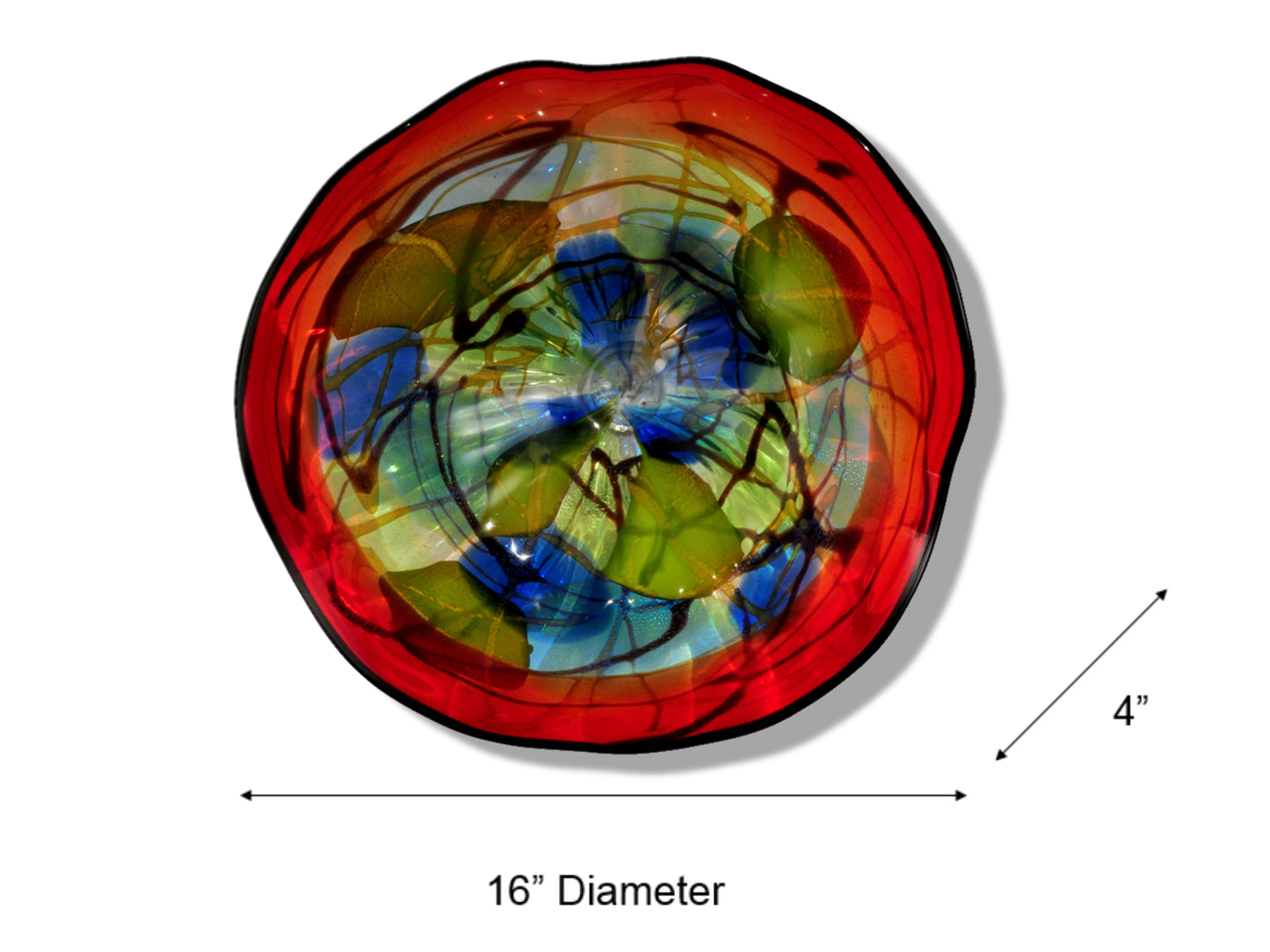 Hankley Hand Blown Art Glass Wall Decor - 16 Inch