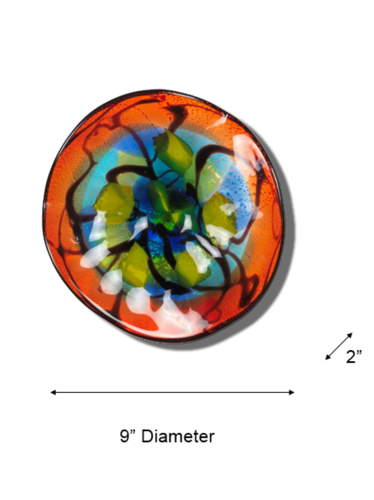 Hankley Hand Blown Art Glass Wall Decor - 9 Inch