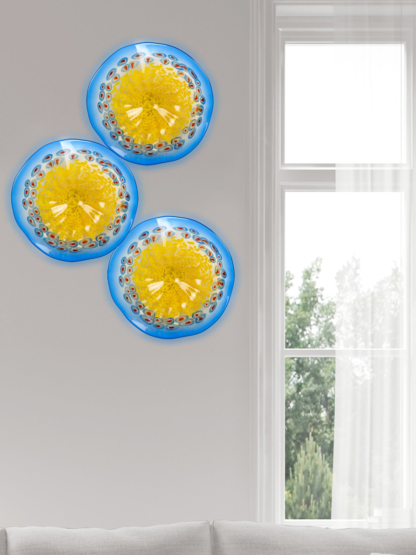 Westwind Hand Blown Art Glass Wall Decor - 12 Inch