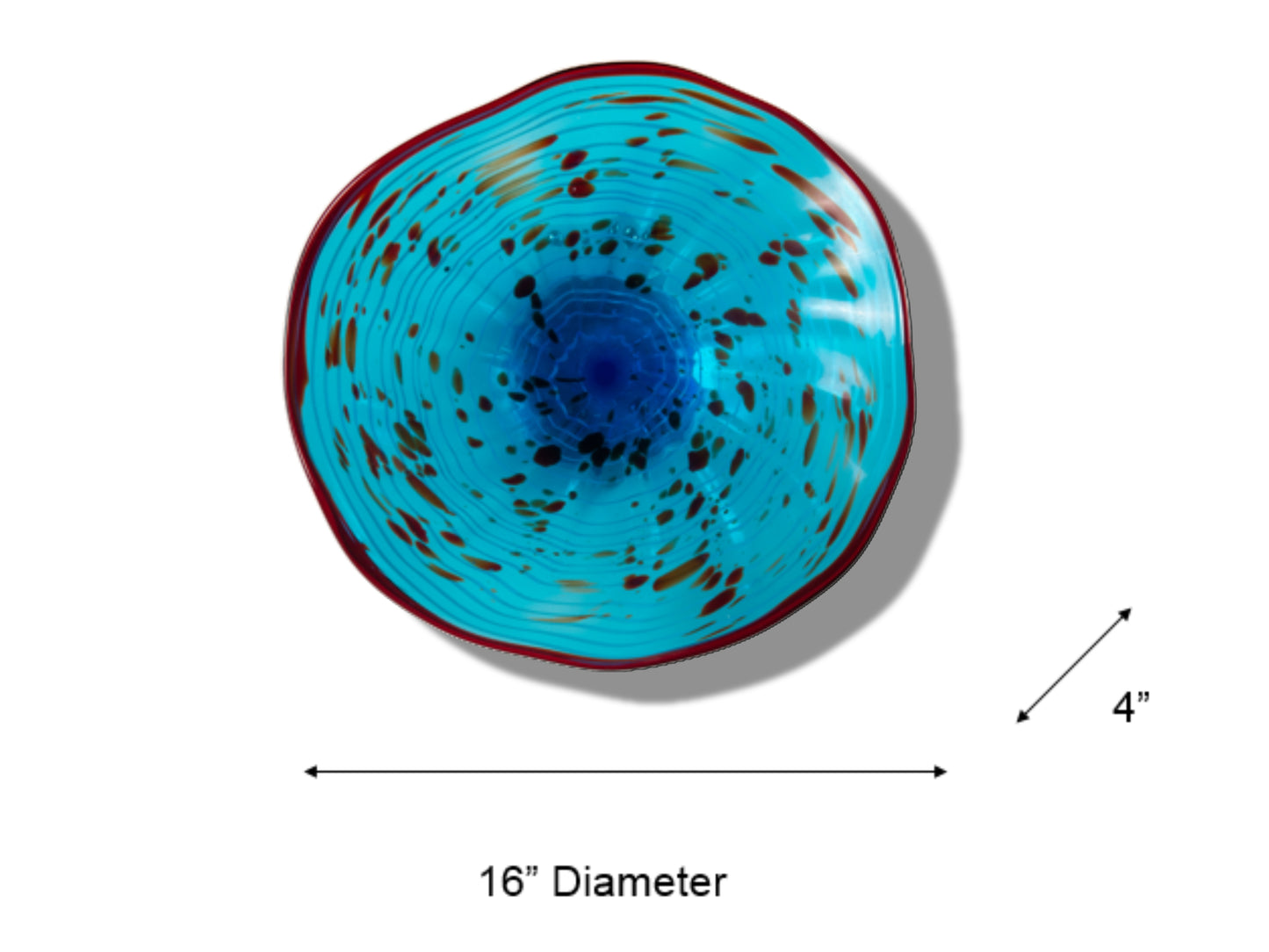 Wrightwood Blue Hand Blown Art Glass Wall Decor - 16 Inch