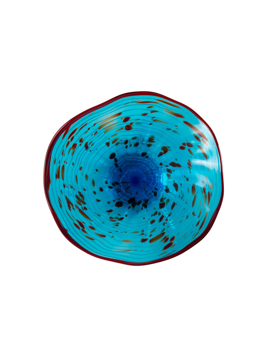 Wrightwood Blue Hand Blown Art Glass Wall Decor - 9 Inch
