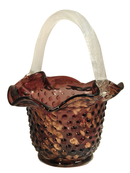 Purple Basket Handcrafted Accent Sculpture