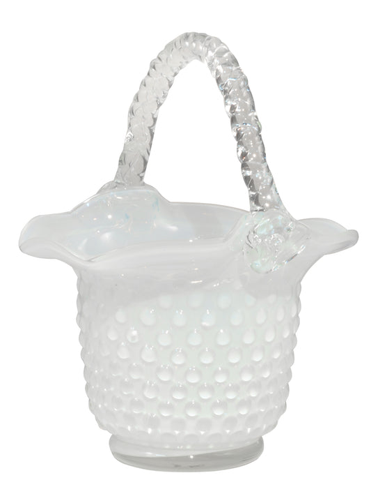 White Basket Handcrafted Accent Sculpture