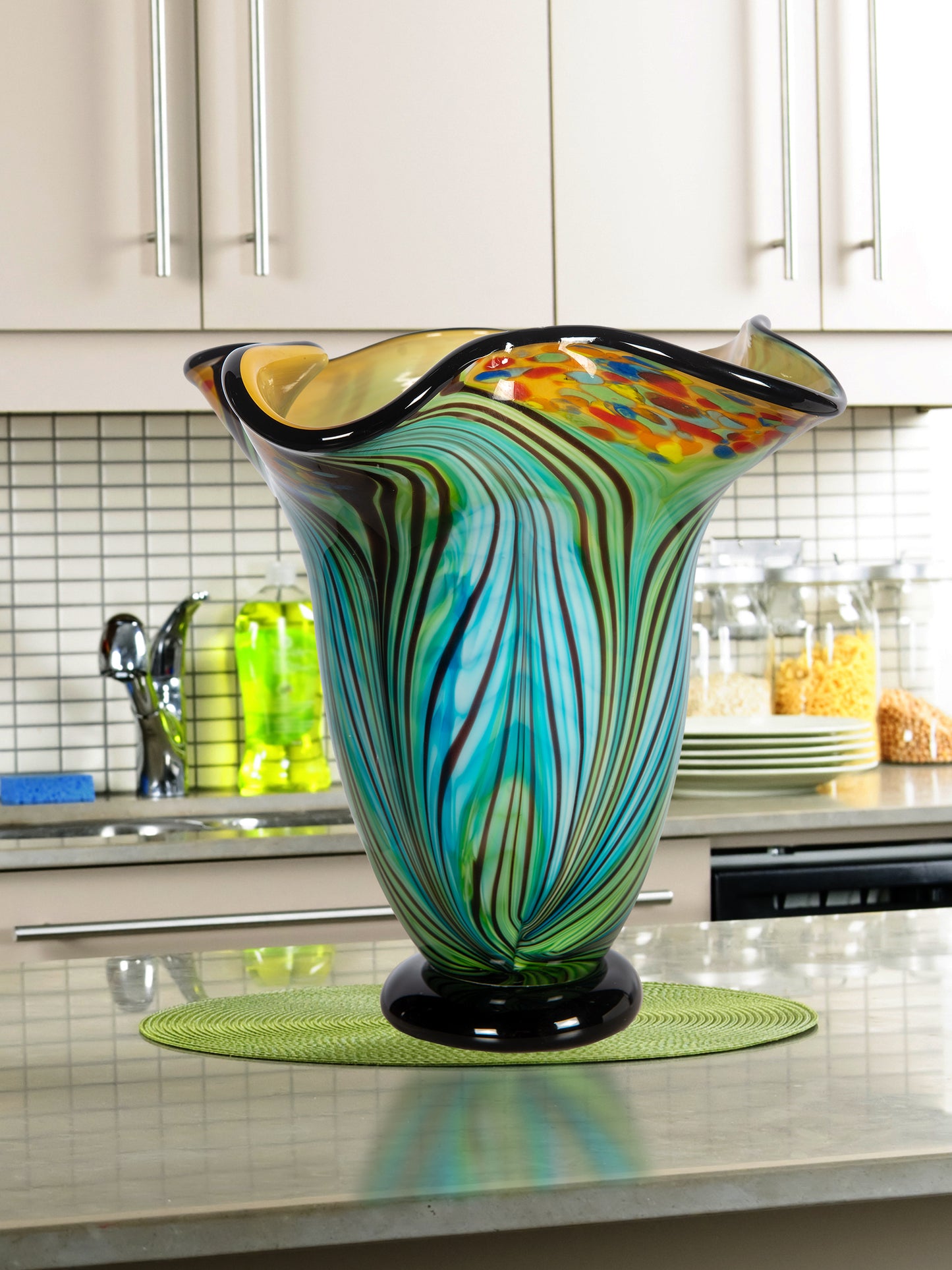 Kalmia Hand Blown Art Glass Vase