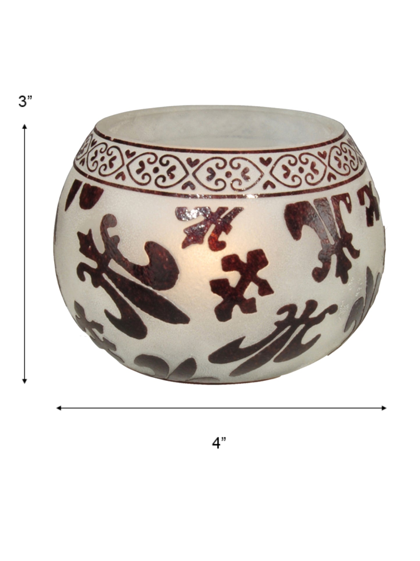 4-Piece Feori Sand Blasted Art Glass Candle Votive