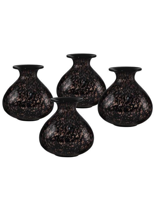 Leopold 4-Piece 5.5" Tall Hand Blown Art Glass Mini Vase