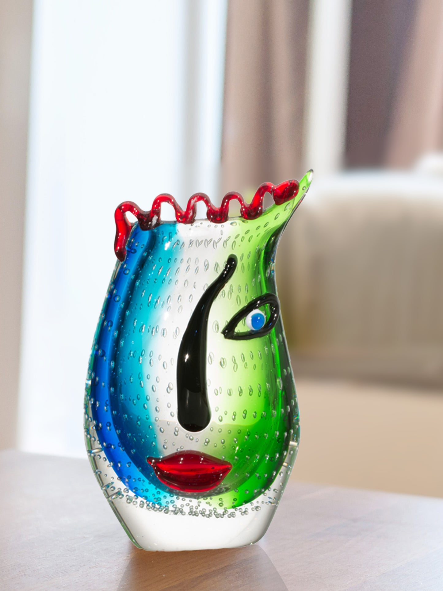 Solange Hand Blown Art Glass Vase